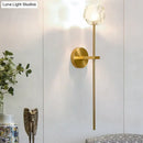 Modern gold crystal wall lamp bedroom globe sconce