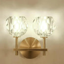 Modern gold crystal wall lamp bedroom globe sconce