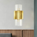Modern gold crystal wall lamp bedroom sconce light