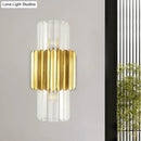 Modern gold crystal wall lamp bedroom sconce light