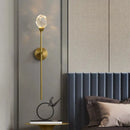 Modern gold crystal wall lamp bedroom slender led sconce