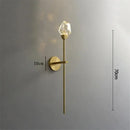 Modern gold crystal wall lamp bedroom slender led sconce