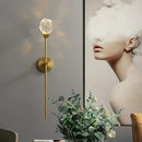 Modern gold crystal wall lamp bedroom slender led sconce