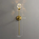 Modern gold crystal wall lamp bedroom slender led sconce