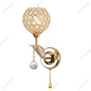 Modern gold crystal wall lamp bedroom spherical sconce decor