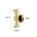 Modern gold crystal wall lamp for bedroom sculptural glass design