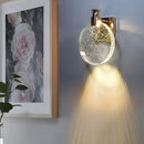 Modern gold crystal wall lamp for bedroom with clear glass shade