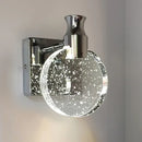 Modern gold crystal wall lamp for bedroom with clear glass shade