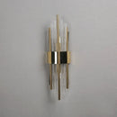 Modern gold crystal wall lamp for bedroom with vertical glass tubes