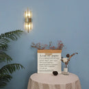 Modern gold crystal wall lamp for bedroom with vertical glass tubes