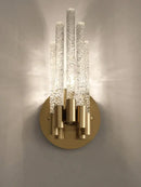 Modern gold crystal wall lamp for living room with vertical rods