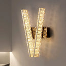 Modern gold crystal wall lamp living room elegant lighting