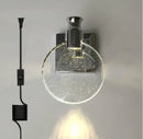 Modern gold crystal wall lamp living room glass globe sconce