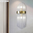 Modern gold crystal wall lamp living room glass sconce