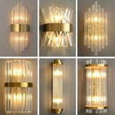 Modern gold crystal wall lamp living room glass sconce