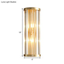 Modern gold crystal wall lamp two lights bedroom sconce