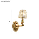 Modern gold crystal wall light fixture for bedroom