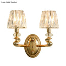 Modern gold crystal wall light fixture for bedroom