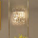 Modern gold crystal wall mount lighting – living room sconce
