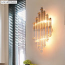 DecorBites™ Modern Gold Crystal Wall Mounted Lamp - Prismatic, 2-Light Sconce for Living Room