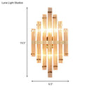 DecorBites™ Modern Gold Crystal Wall Mounted Lamp - Prismatic, 2-Light Sconce for Living Room
