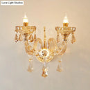 Modern gold crystal wall sconce bedroom candle style inch fixture