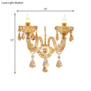 Modern gold crystal wall sconce bedroom candle style inch fixture