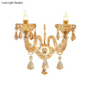 Modern gold crystal wall sconce bedroom candle style inch fixture