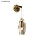 Modern gold crystal wall sconce bedroom direct wired electric light