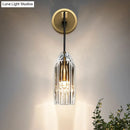 Modern gold crystal wall sconce bedroom direct wired electric light