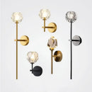 Modern gold crystal wall sconce bedroom led fixture