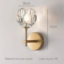 Modern gold crystal wall sconce bedroom led fixture