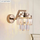Modern gold crystal wall sconce bedroom led lighting fixture