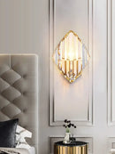 Modern gold crystal wall sconce bedroom luxury diamond light