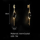 Modern gold crystal wall sconce bedroom teardrop light