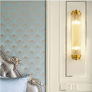 Modern gold crystal wall sconce lamp bedroom glass lighting