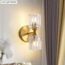 Modern gold crystal wall sconce – living room 2 light fixture