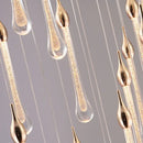 Modern gold crystal water drop chandelier bedroom pendant light