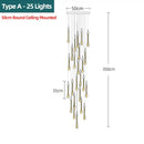 Modern gold crystal water drop chandelier bedroom pendant light