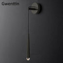Modern gold crystal water drop wall sconce bedroom led mirror light