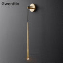 Modern gold crystal water drop wall sconce bedroom led mirror light