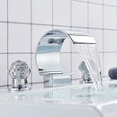 Modern gold crystal waterfall basin faucet bathroom sink tap