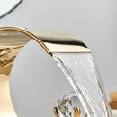 Modern gold crystal waterfall basin faucet bathroom sink tap