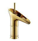 Modern gold crystal wine glass basin faucet bathroom waterfall design