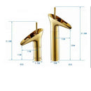Modern gold crystal wine glass basin faucet bathroom waterfall design