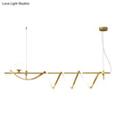 Modern gold curve island light kitchen led pendant with glass ball