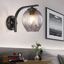 Modern gold curved arm glass wall sconce bedroom light