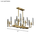 DecorBites™ Modern Gold Curved Arm Island Lighting - 6 Head Living Room Hanging Ceiling Light