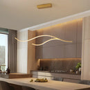Modern gold curved led metal pendant light kitchen lighting fixture