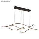 Modern gold curved led metal pendant light kitchen lighting fixture